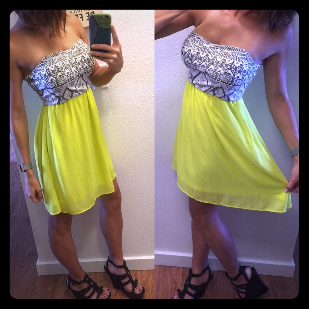 Neon Yellow Tube Dress